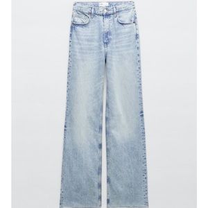 Zara Light Wash Wide Leg Jeans